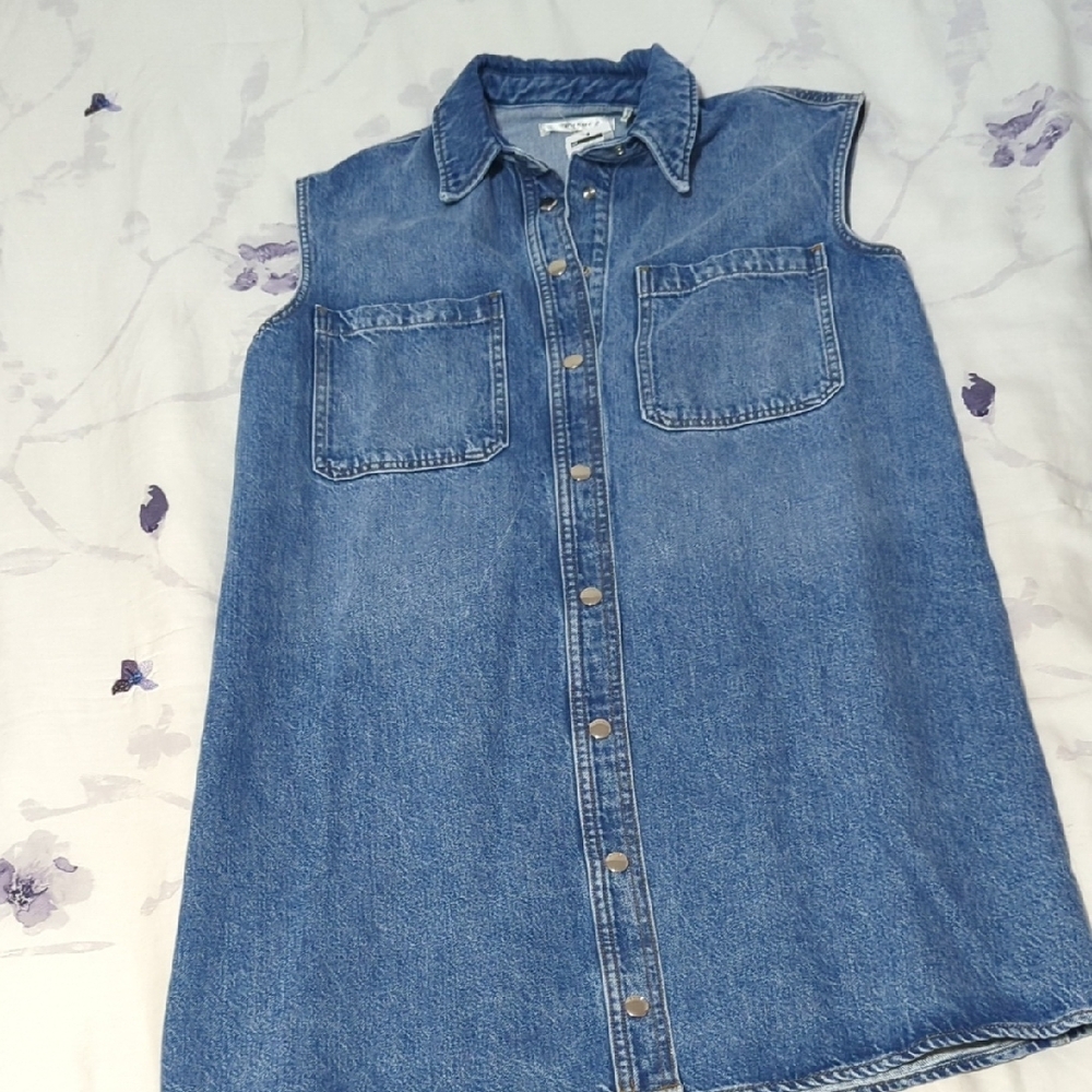 Frame Sleeveless Denim Shirt Dress NWT